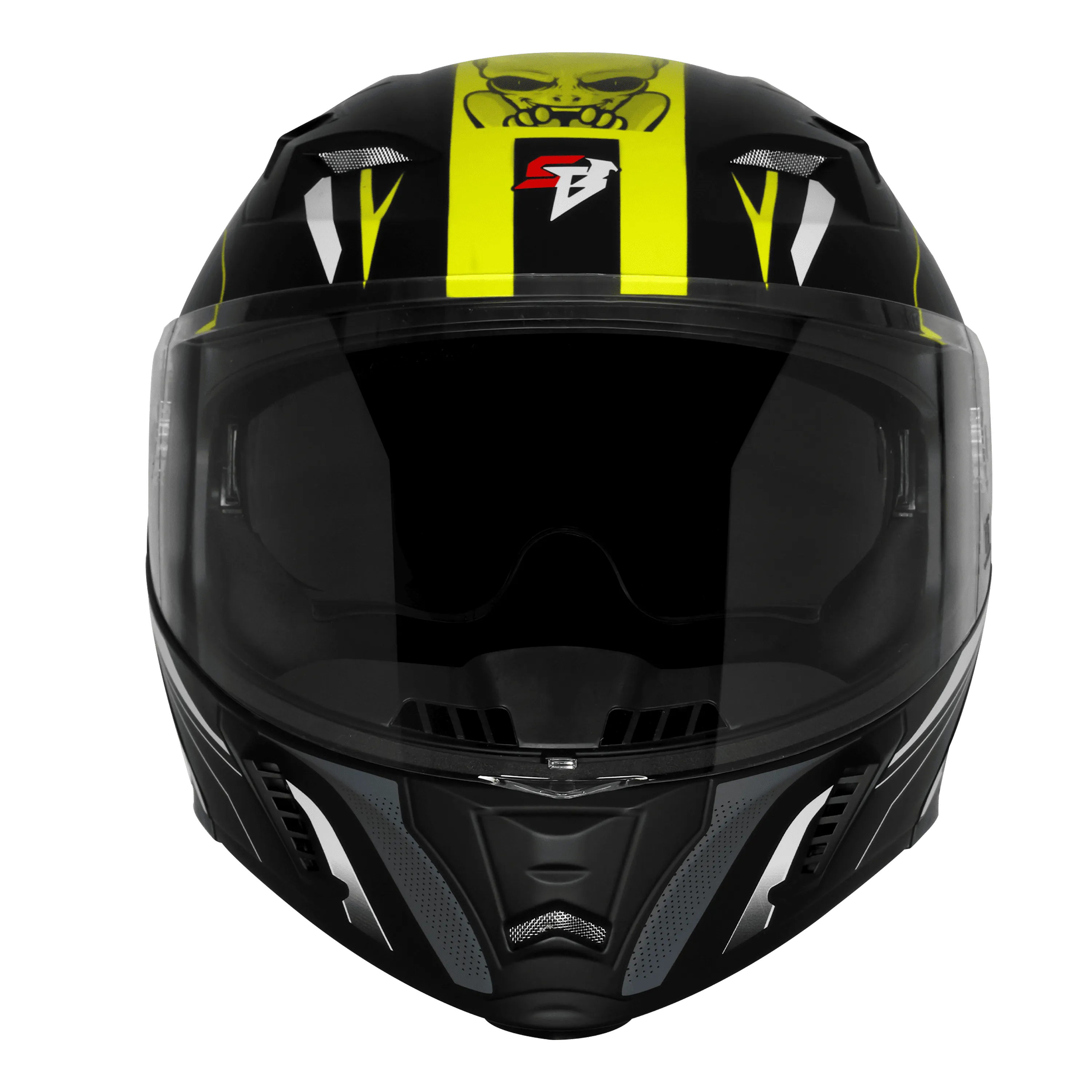 Steelbird Sba 20 Strange Black Neon Full Face Helmet