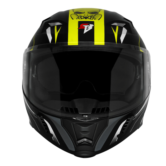 Steelbird Sba 20 Strange Black Neon Full Face Helmet