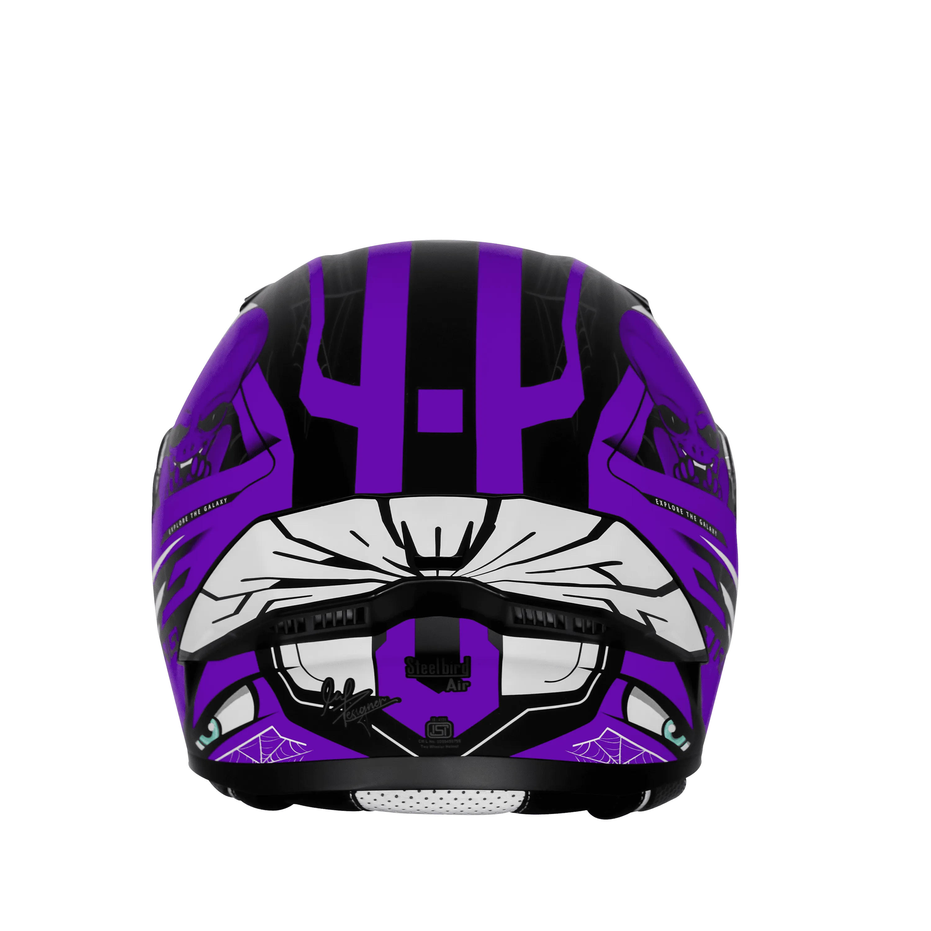 Steelbird Sba 20 Strange Black Purple Flip Up Helmet