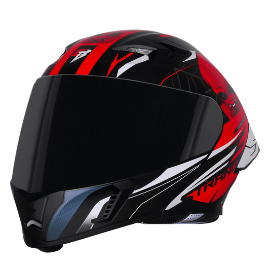 Steelbird Sba 20 Strange Black Red Flip Up Helmet