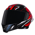 Steelbird Sba 20 Strange Black Red Flip Up Helmet