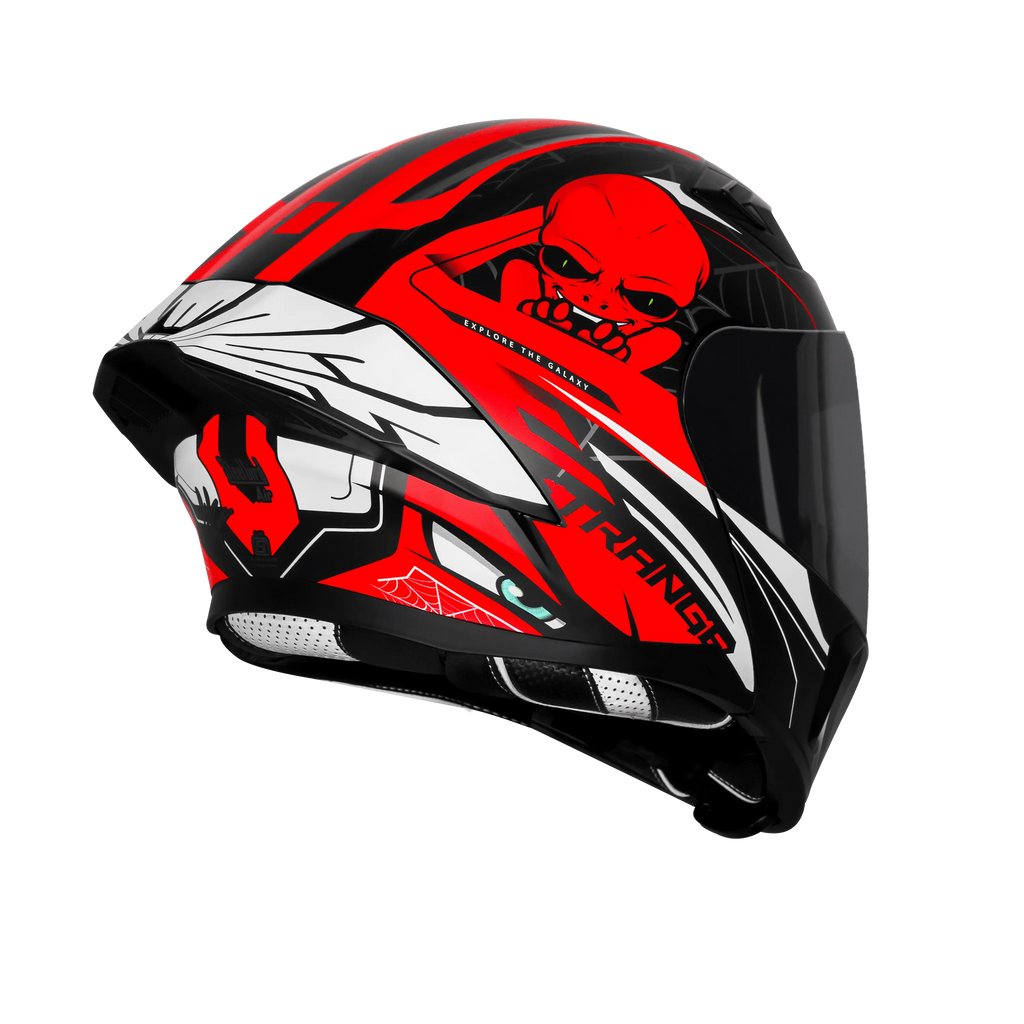 Steelbird Sba 20 Strange Black Red Flip Up Helmet