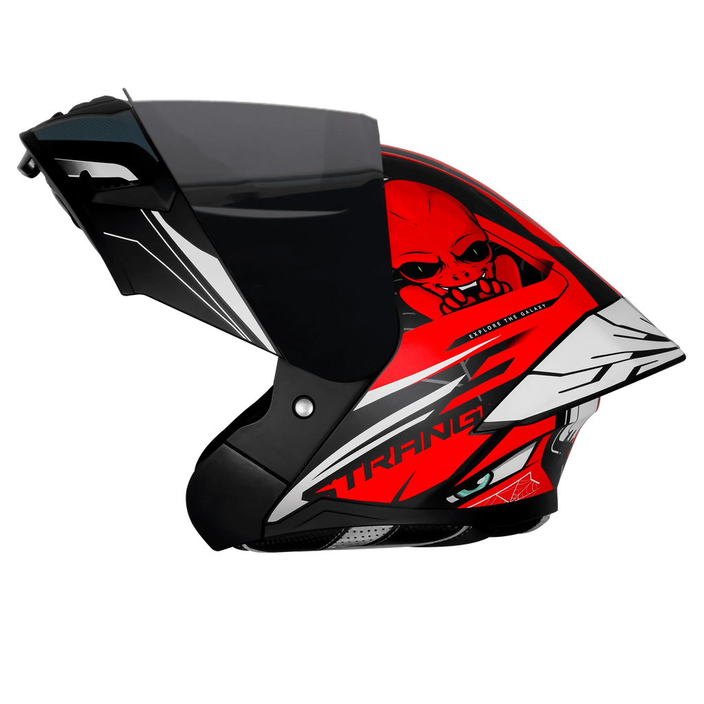 Steelbird Sba 20 Strange Black Red Flip Up Helmet
