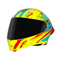 Steelbird Sba 20 Strange Flu Neon Cyan Green Flip Up Helmet