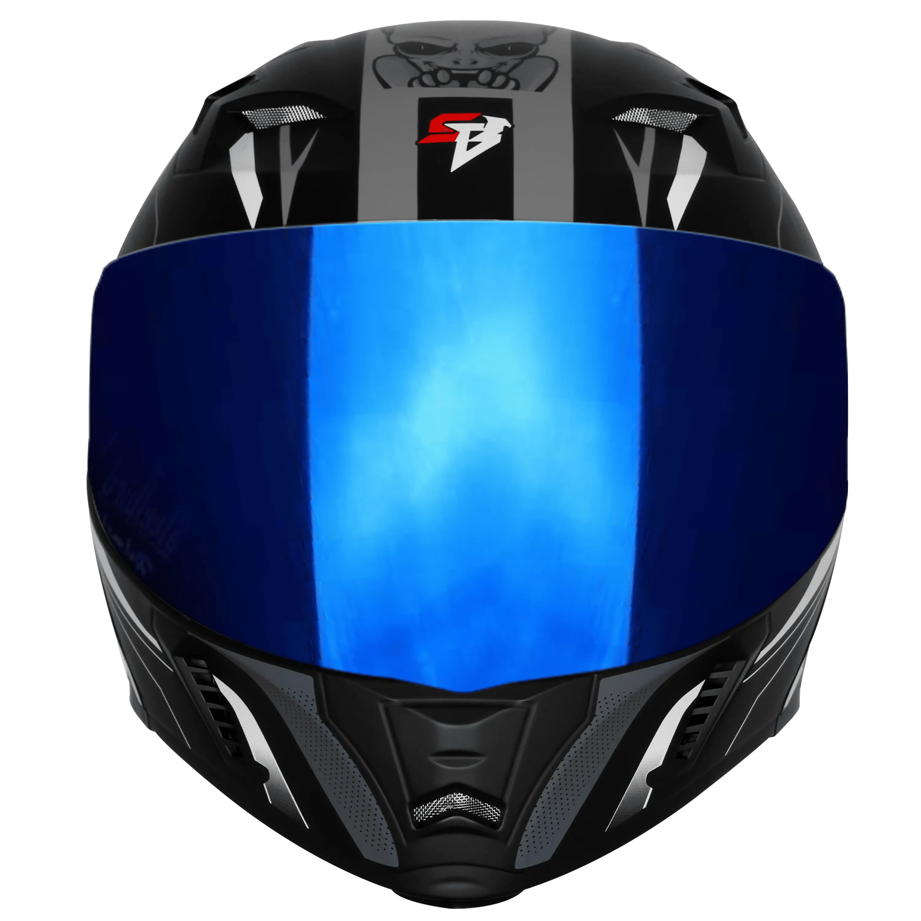 Steelbird Sba 20 Strange Matt Black Gray Flip Up Helmet
