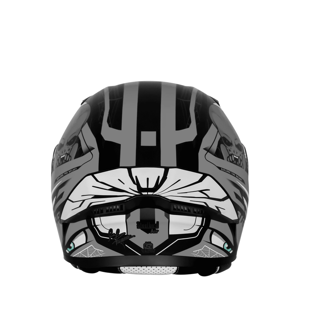 Steelbird Sba 20 Strange Matt Black Gray Flip Up Helmet