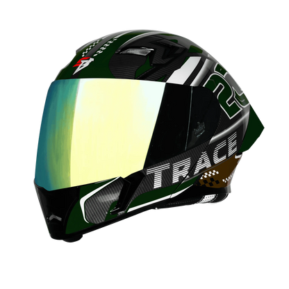 Steelbird Sba 20 Trace Black Batte Green Flip Up Helmet