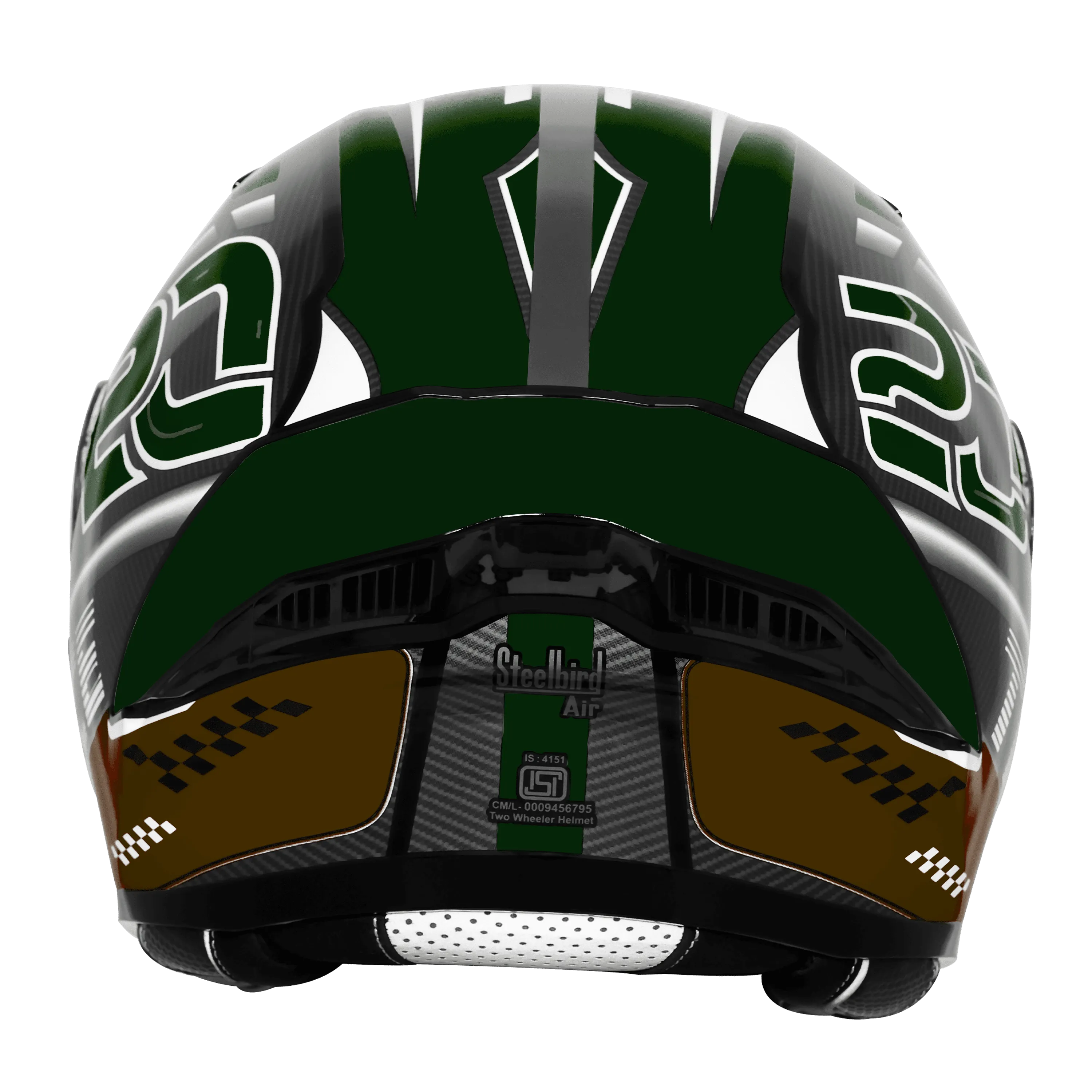 Steelbird Sba 20 Trace Black Batte Green Flip Up Helmet