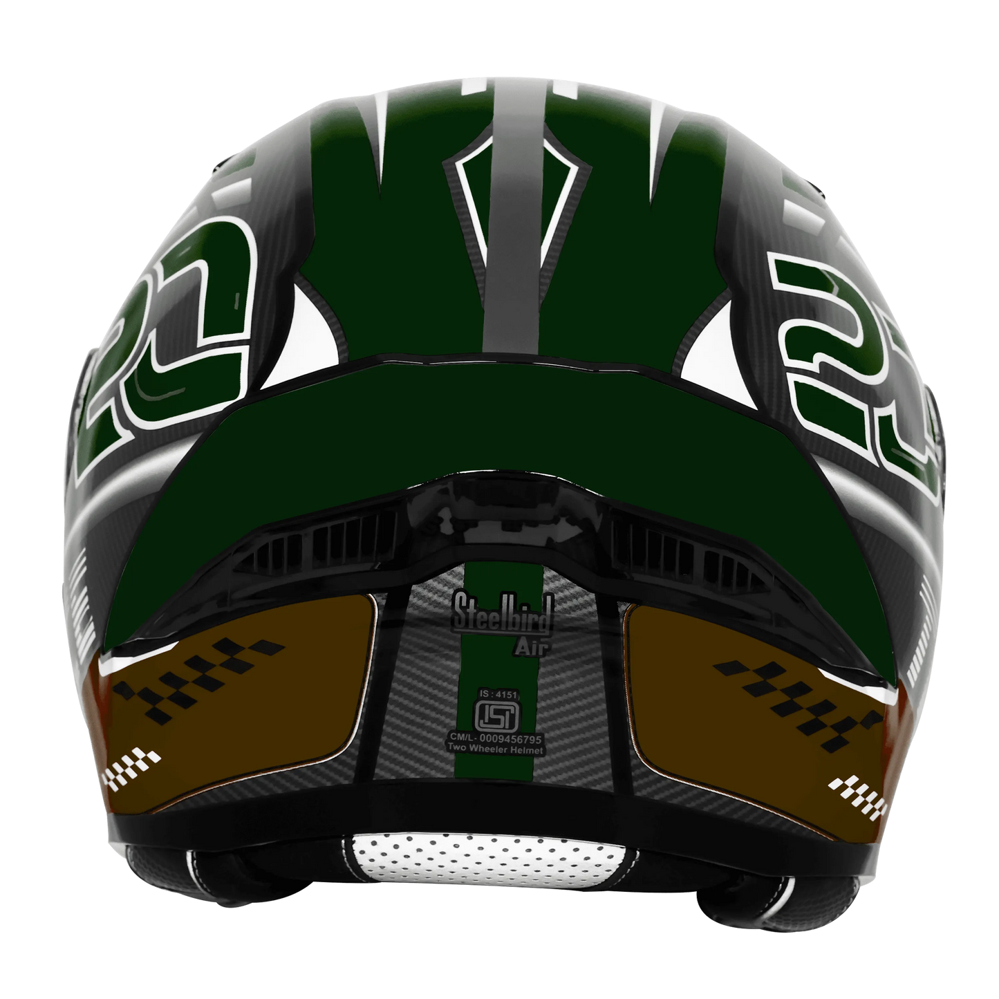 Steelbird Sba 20 Trace Black Batte Green Flip Up Helmet