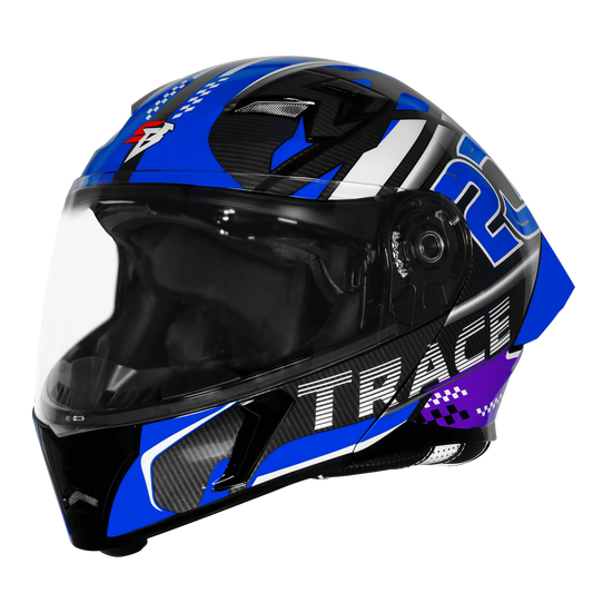 Steelbird Sba 20 Trace Black Blue Flip Up Helmet