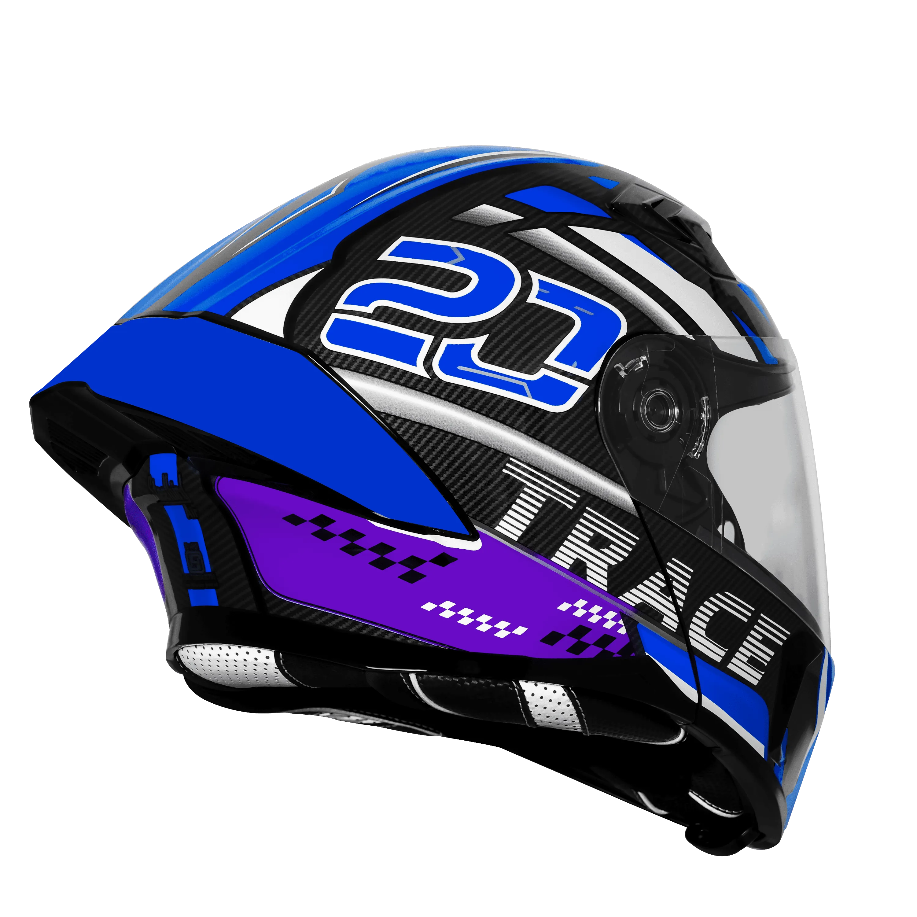 Steelbird Sba 20 Trace Black Blue Flip Up Helmet