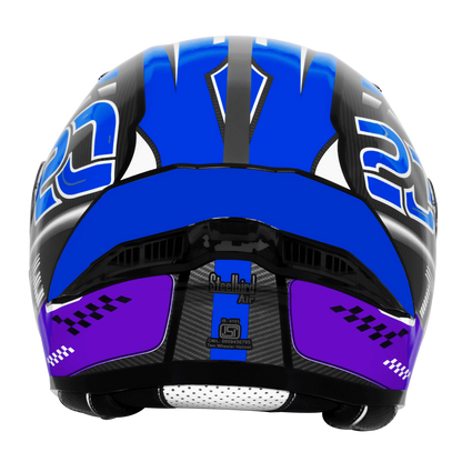 Steelbird Sba 20 Trace Black Blue Flip Up Helmet