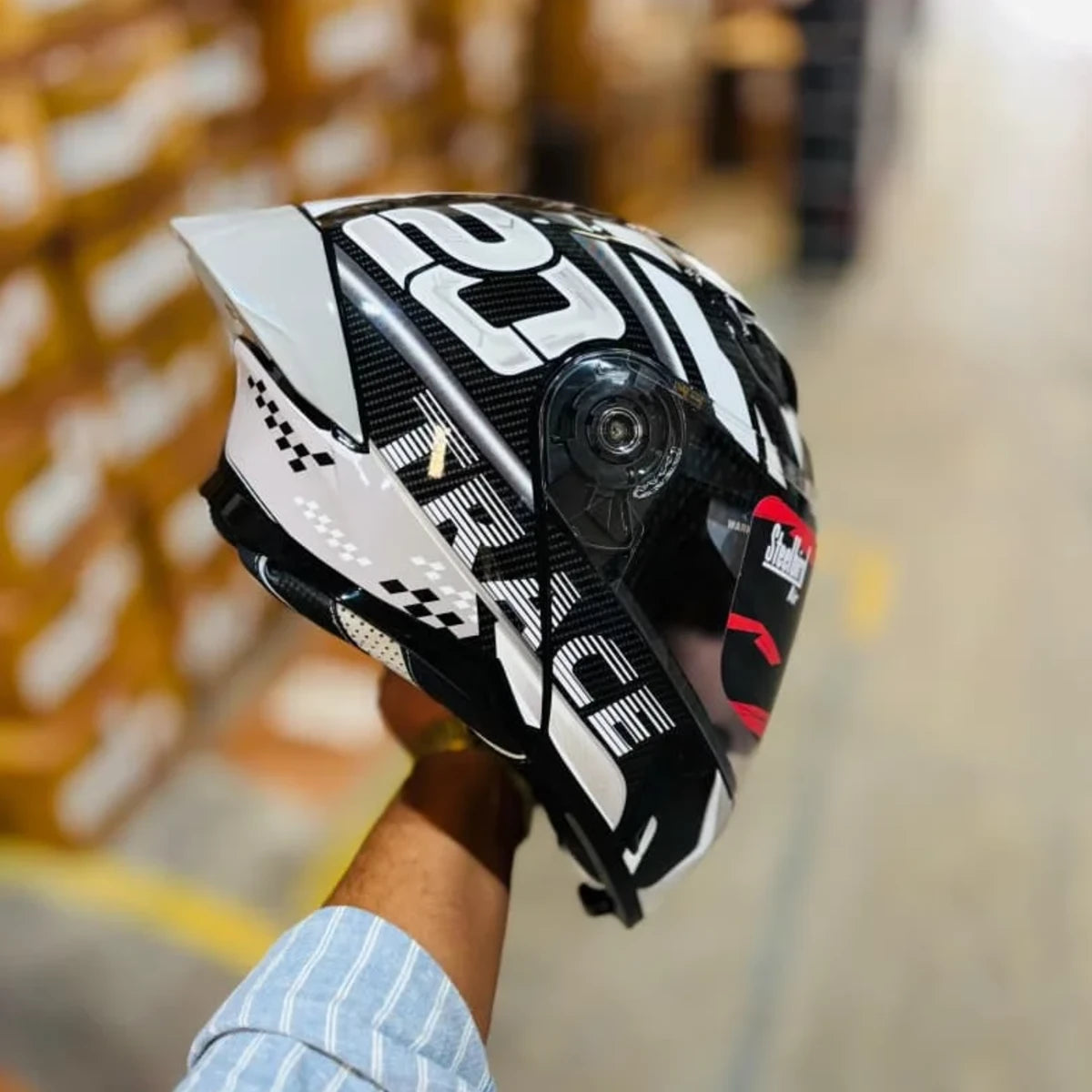 Steelbird Sba 20 Trace Black Gray Flip Up Helmet
