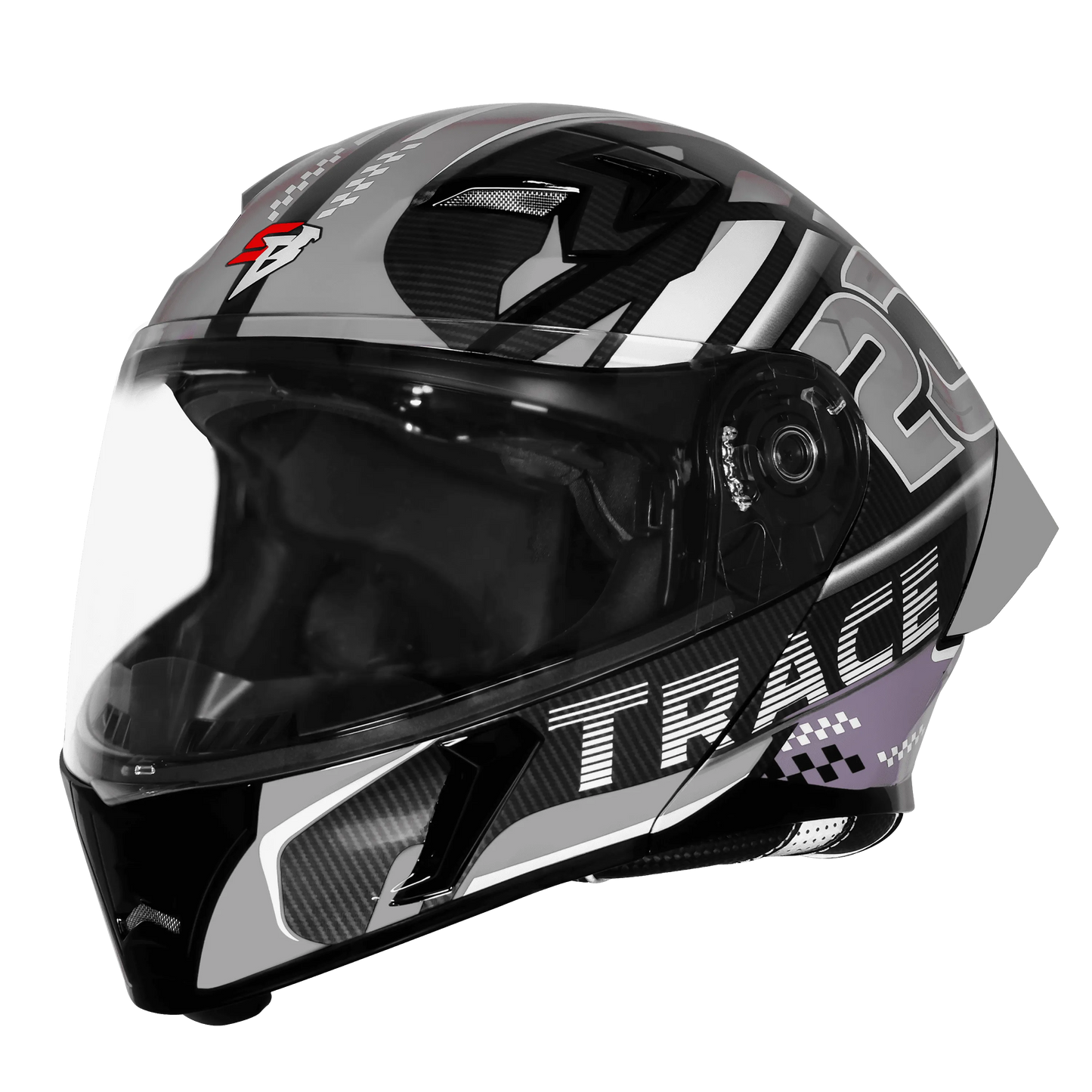 Steelbird Sba 20 Trace Black Gray Flip Up Helmet