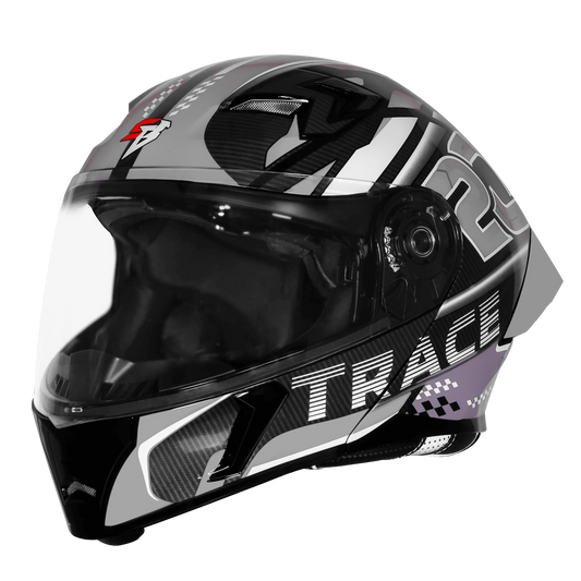 Steelbird Sba 20 Trace Black Gray Flip Up Helmet