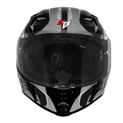 Steelbird Sba 20 Trace Black Gray Flip Up Helmet