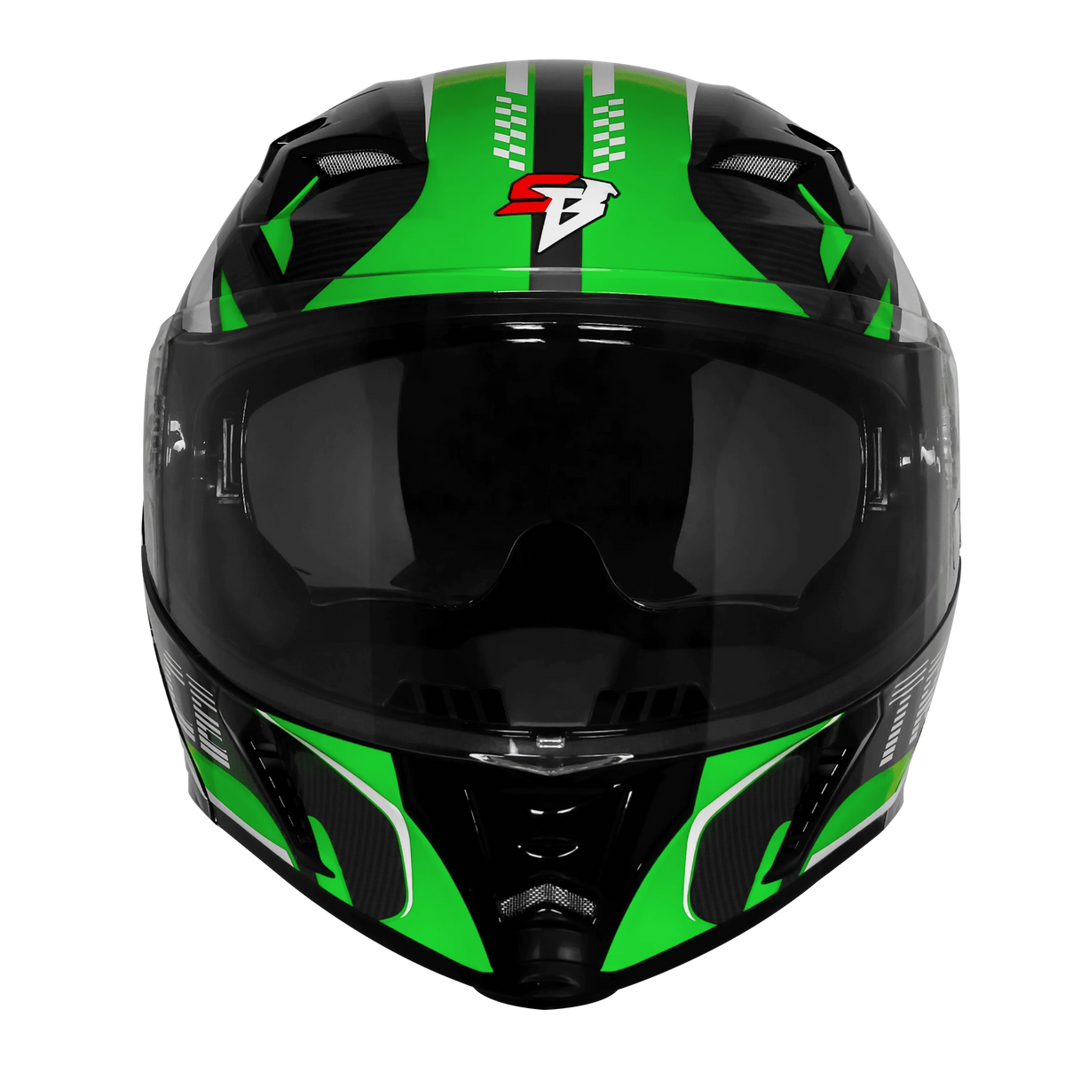 Steelbird Sba 20 Trace Black Green Flip Up Helmet