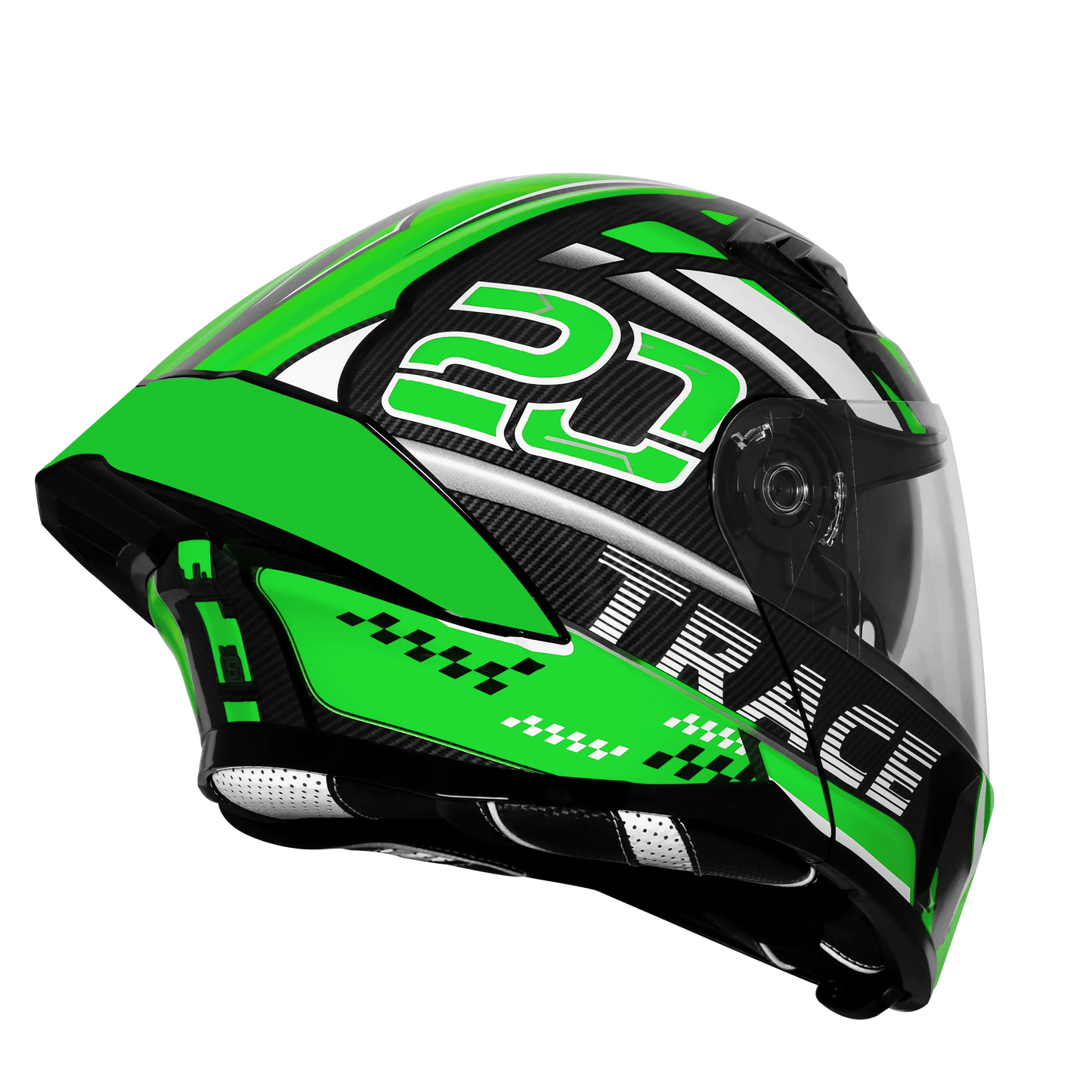 Steelbird Sba 20 Trace Black Green Flip Up Helmet