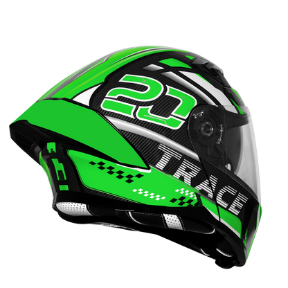 Steelbird Sba 20 Trace Black Green Flip Up Helmet