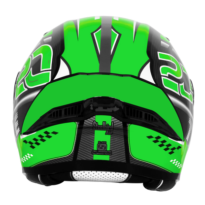 Steelbird Sba 20 Trace Black Green Flip Up Helmet