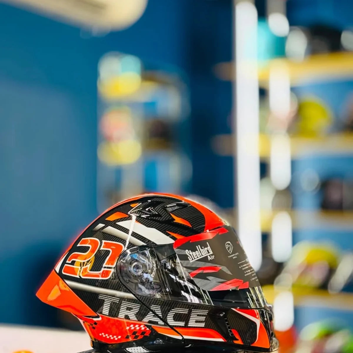 Steelbird Sba 20 Trace Black Orange Flip Up Helmet