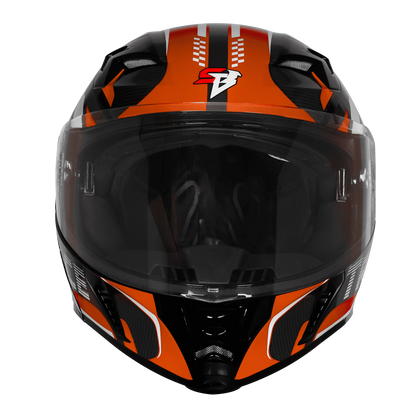 Steelbird Sba 20 Trace Black Orange Flip Up Helmet