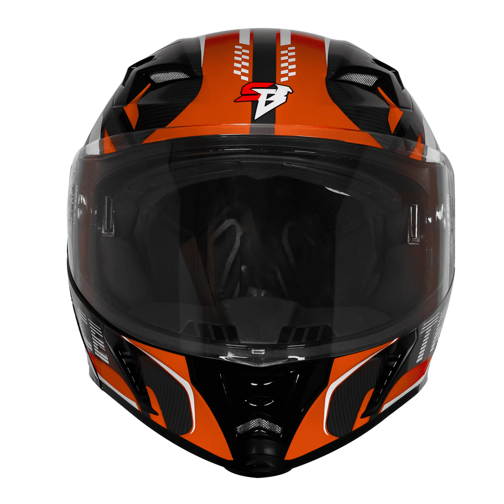 Steelbird Sba 20 Trace Black Orange Flip Up Helmet