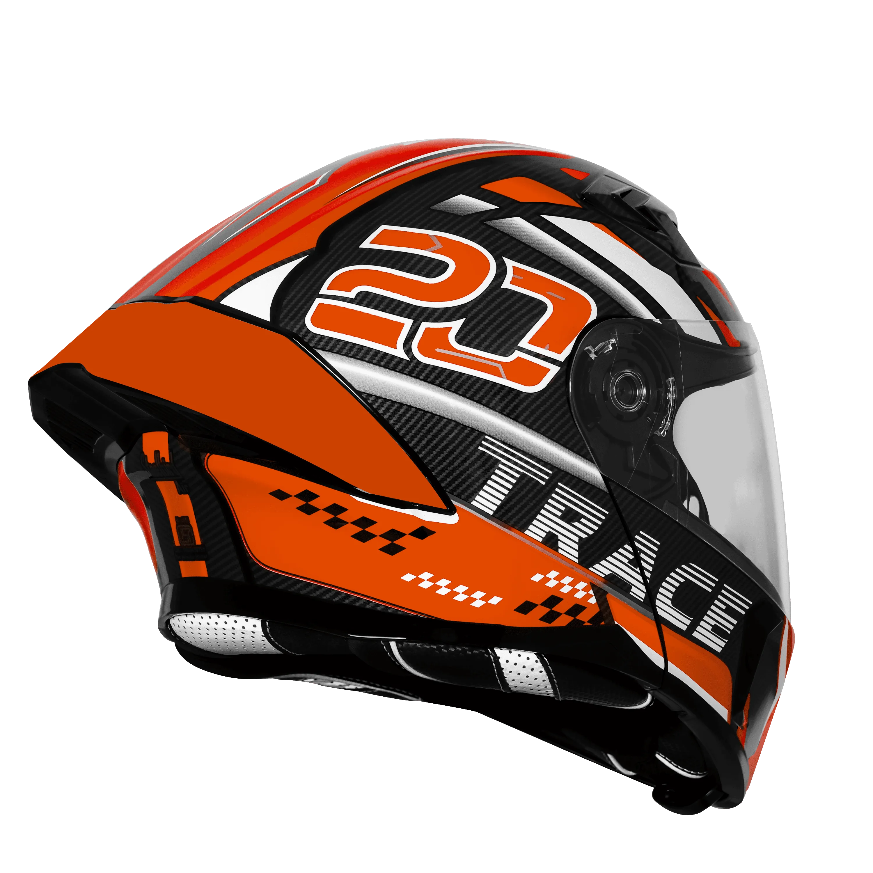 Steelbird Sba 20 Trace Black Orange Flip Up Helmet