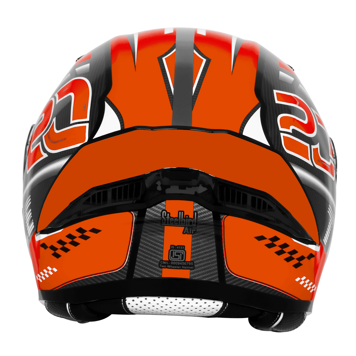 Steelbird Sba 20 Trace Black Orange Flip Up Helmet