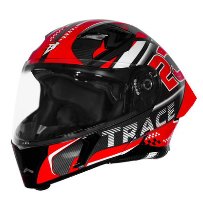Steelbird Sba 20 Trace Black Red Flip Up Helmet