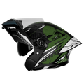 Steelbird Sba Strange Black Green Flip Up Helmet