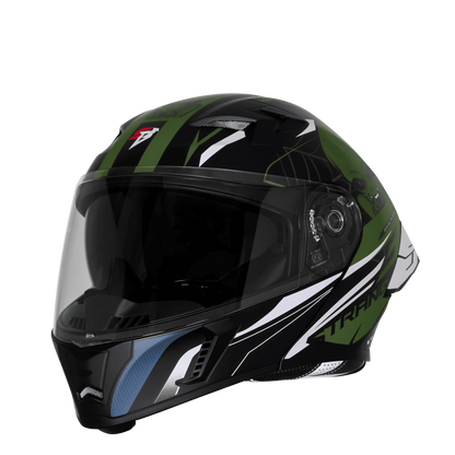 Steelbird Sba Strange Black Green Flip Up Helmet