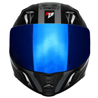 Steelbird Sba Strange Black Grey Flip Up Helmet