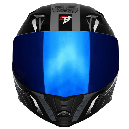 Steelbird Sba Strange Black Grey Flip Up Helmet