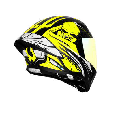 Steelbird Sba Strange Black Neon Flip Up Helmet