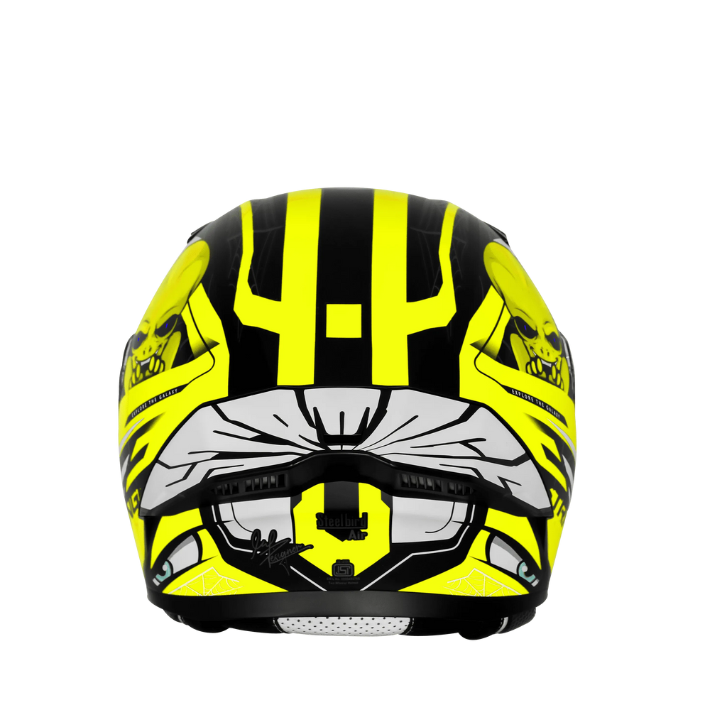 Steelbird Sba Strange Black Neon Flip Up Helmet
