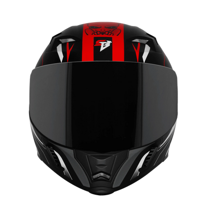 Steelbird Sba Strange Black Red Flip Up Helmet