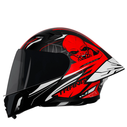 Steelbird Sba Strange Black Red Flip Up Helmet