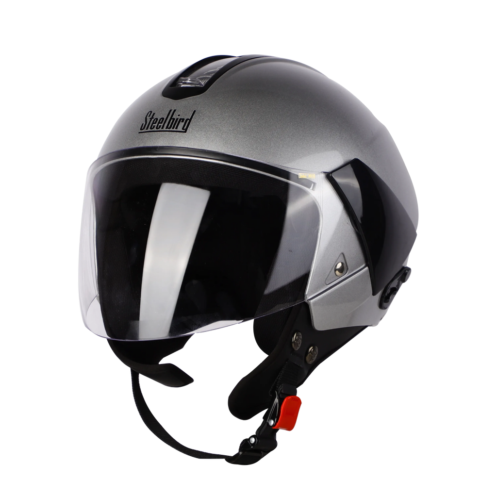 Steelbird SBH-05 TRIPLE NINE GLOSSY SILVER MD