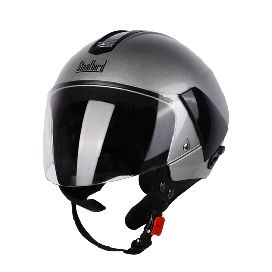 Steelbird SBH-05 TRIPLE NINE GLOSSY SILVER MD