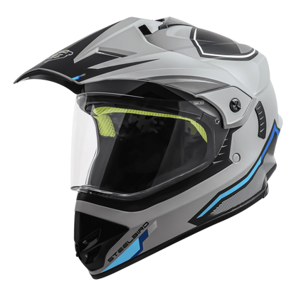 Steelbird Sbh-13 Racer Titanium Grey Grey Full Face Helmet