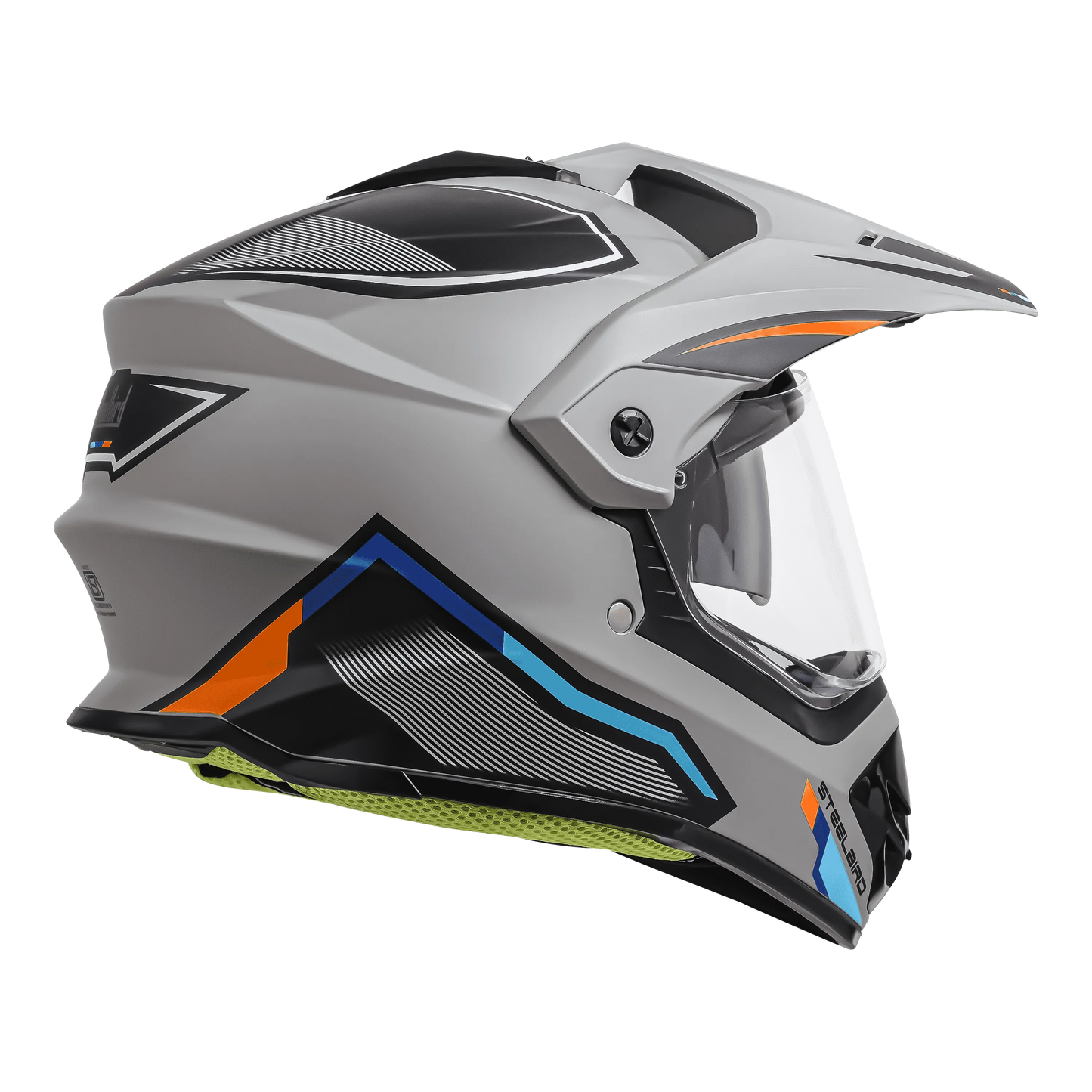 Steelbird Sbh-13 Racer Titanium Grey Orange Off Road Helmet