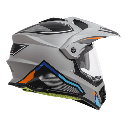 Steelbird Sbh-13 Racer Titanium Grey Orange Off Road Helmet