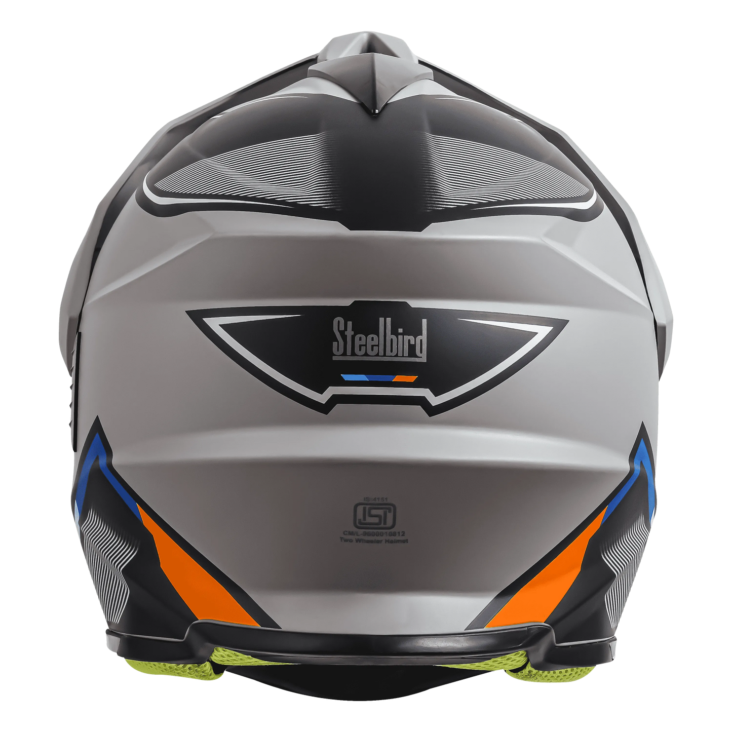 Steelbird Sbh-13 Racer Titanium Grey Orange Off Road Helmet