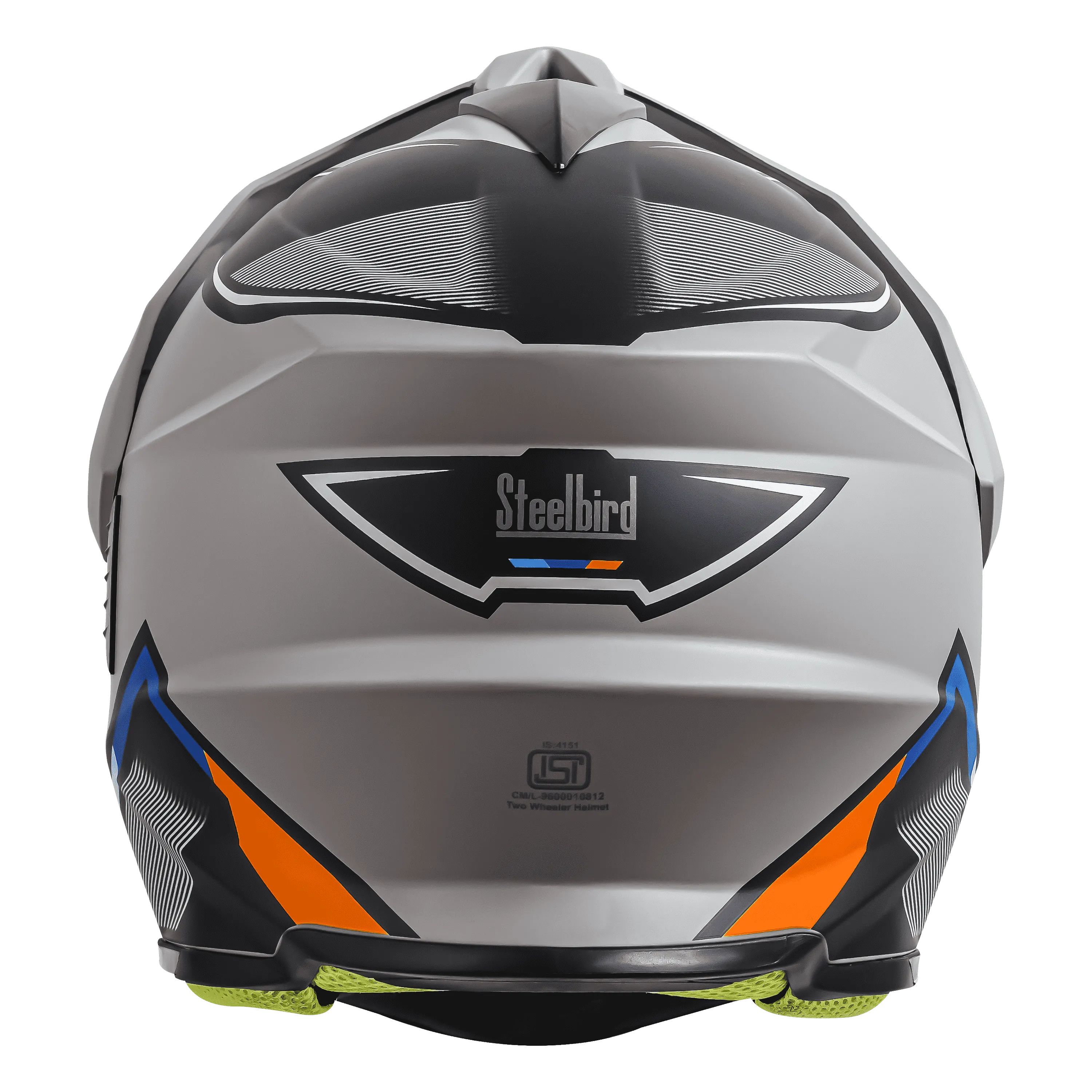 Steelbird Sbh-13 Racer Titanium Grey Orange Off Road Helmet