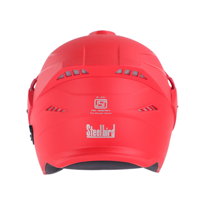 Steelbird Sbh-23 Ava Dashing Red p-cap Half face Helmet