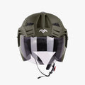 Steelbird Sbh-23 Ava Matt Battle Green +P-CAP 580MM Half face Helmet