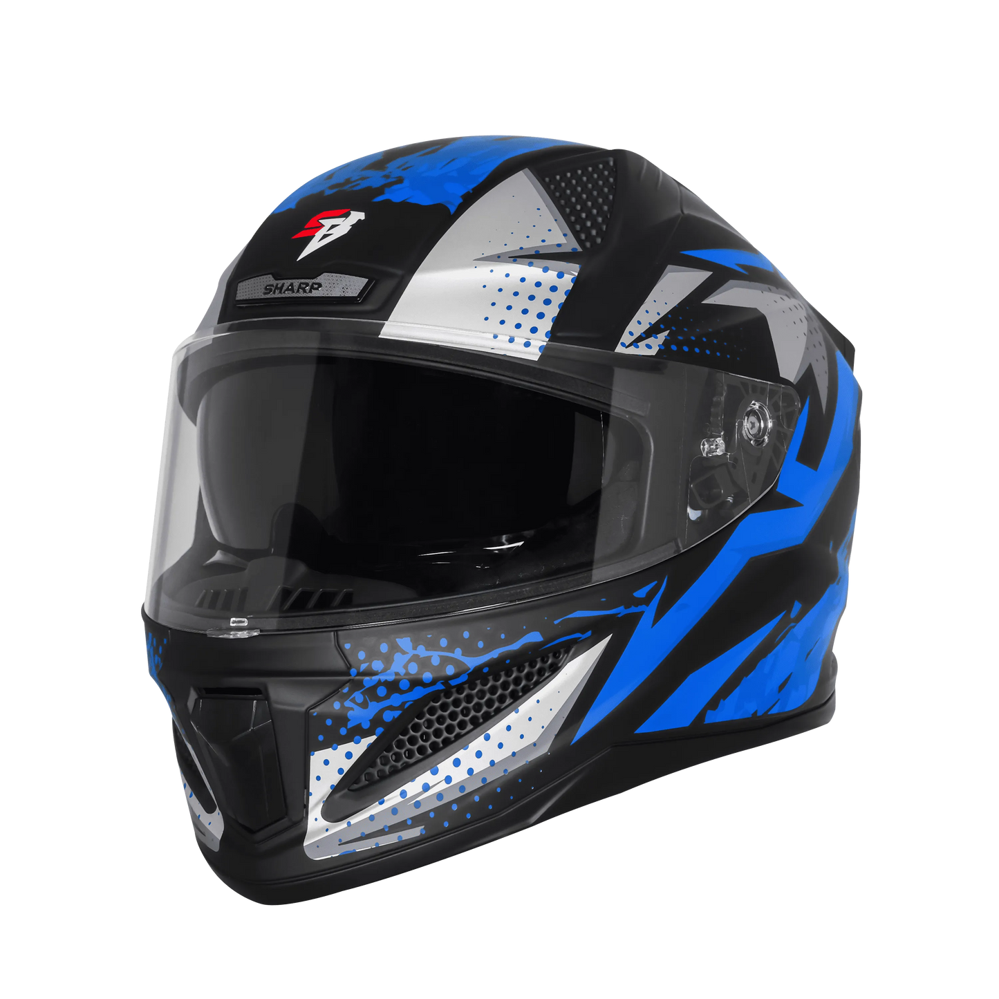 Steelbird  SBH-25 SHARP ALBUS MATT BLACK WITH BLUE