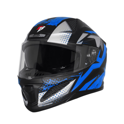 Steelbird  SBH-25 SHARP ALBUS MATT BLACK WITH BLUE