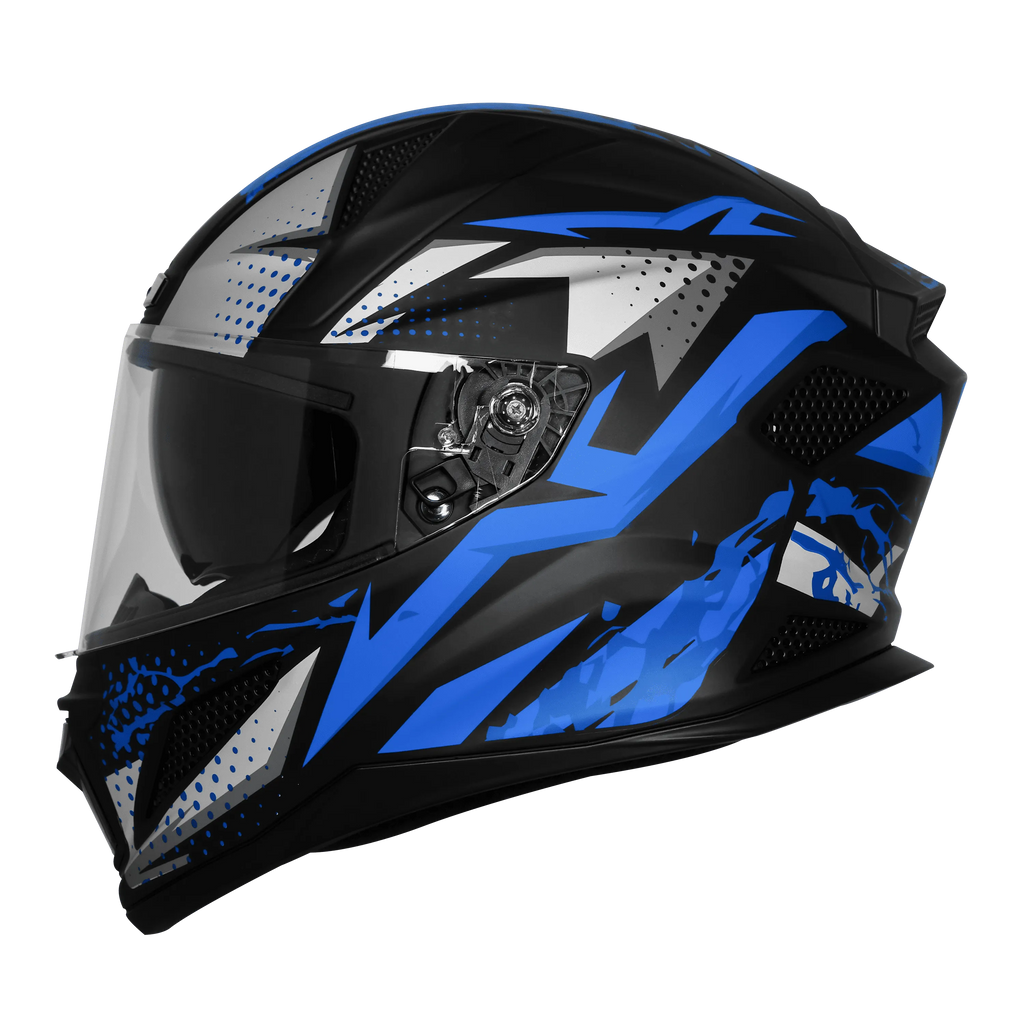 Steelbird  SBH-25 SHARP ALBUS MATT BLACK WITH BLUE